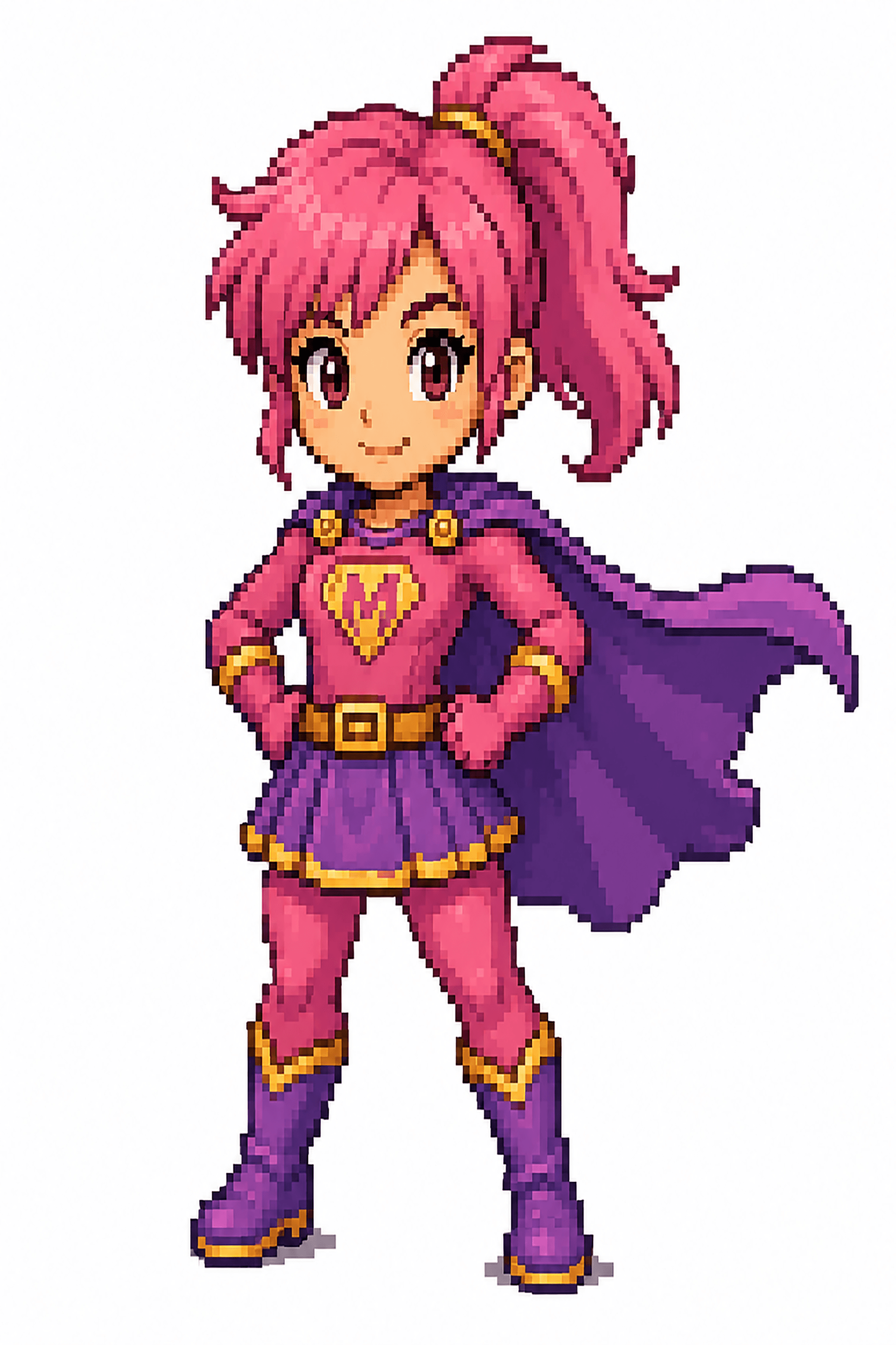 Pixel Art Girl Superhero by Emberleaf Creative Studio