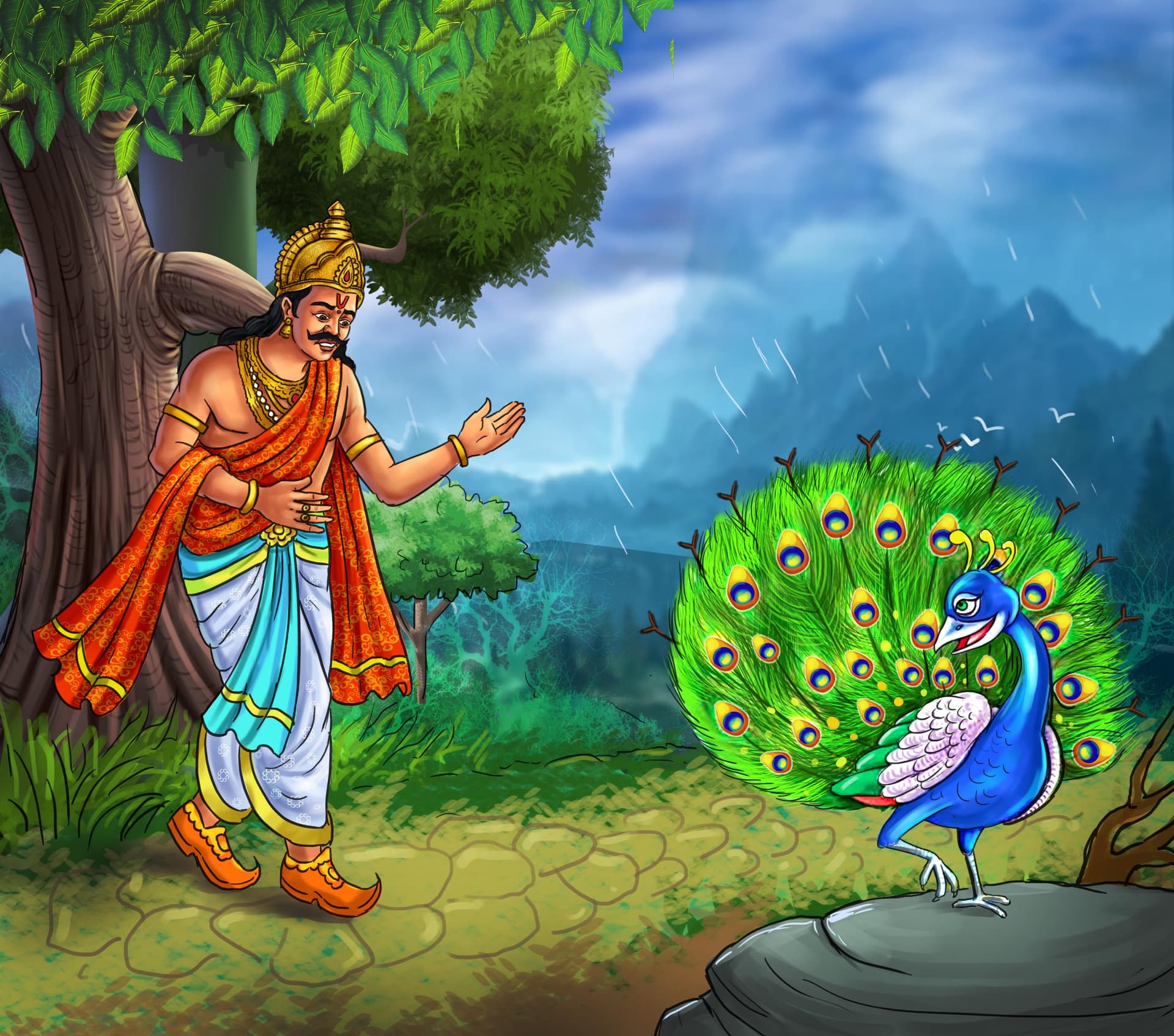 Krishna Peacock by Emberleaf Creative Studio