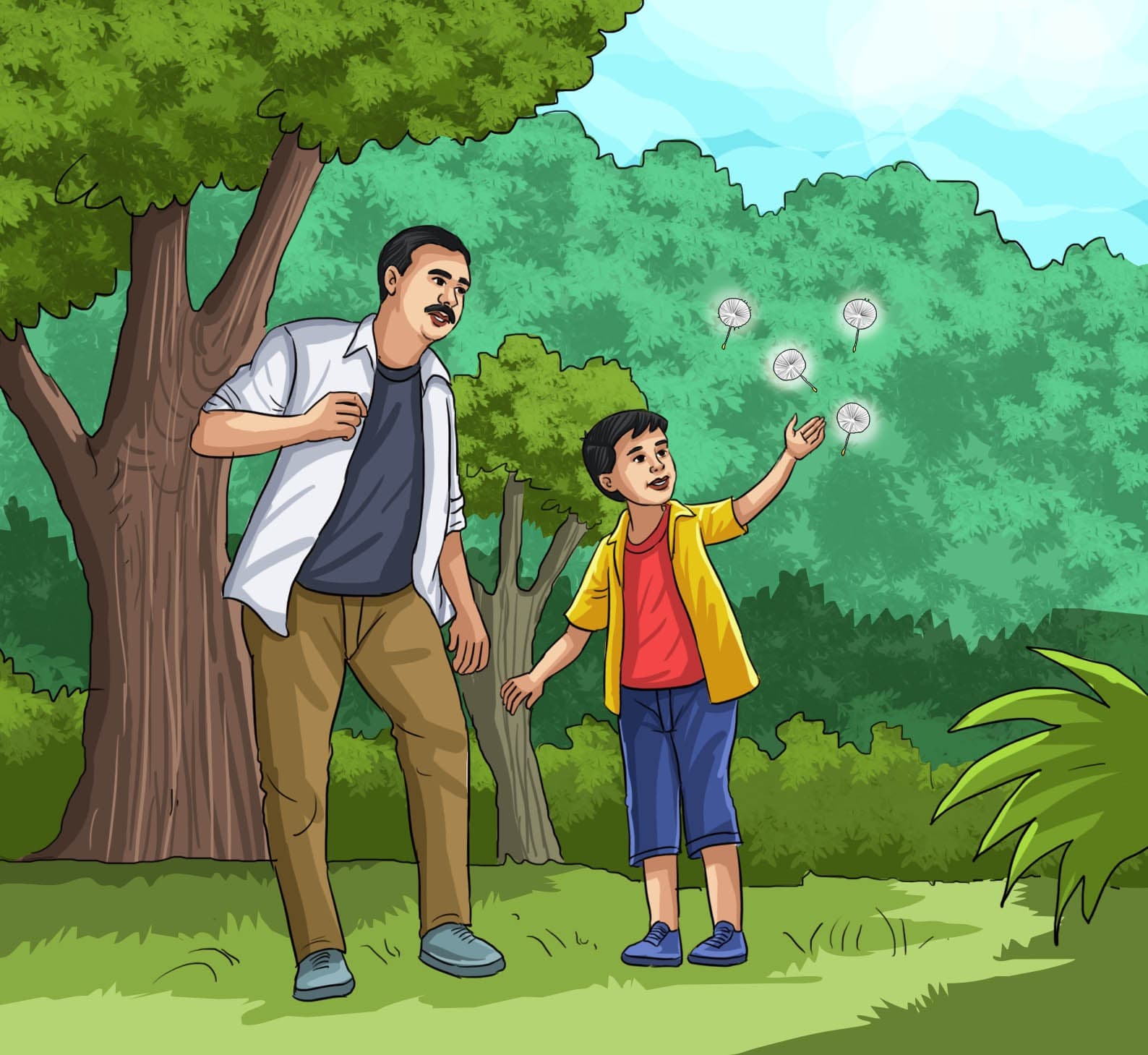 Father Child Forest by Emberleaf Creative Studio