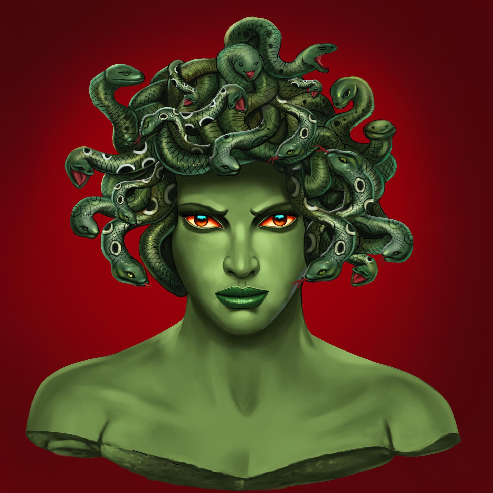 Medusa Portrait by Emberleaf Creative Studio