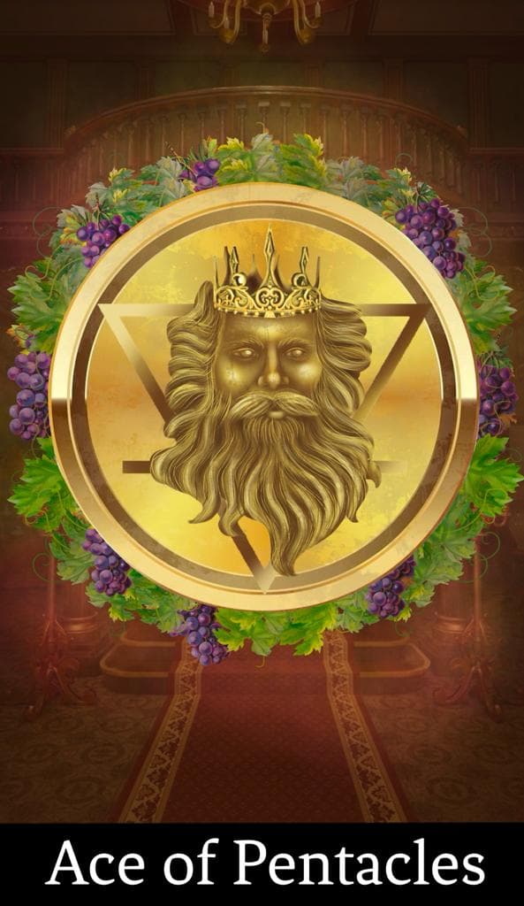 Tarot Card Ace Of Pentacles by Emberleaf Creative Studio